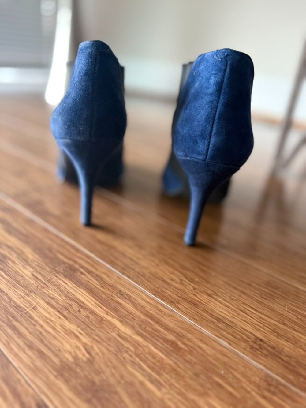 Arturo Chiang Navy Blue Pointed Toe Suede Booties Women's Size 9.5 NWOT - Picture 9 of 12